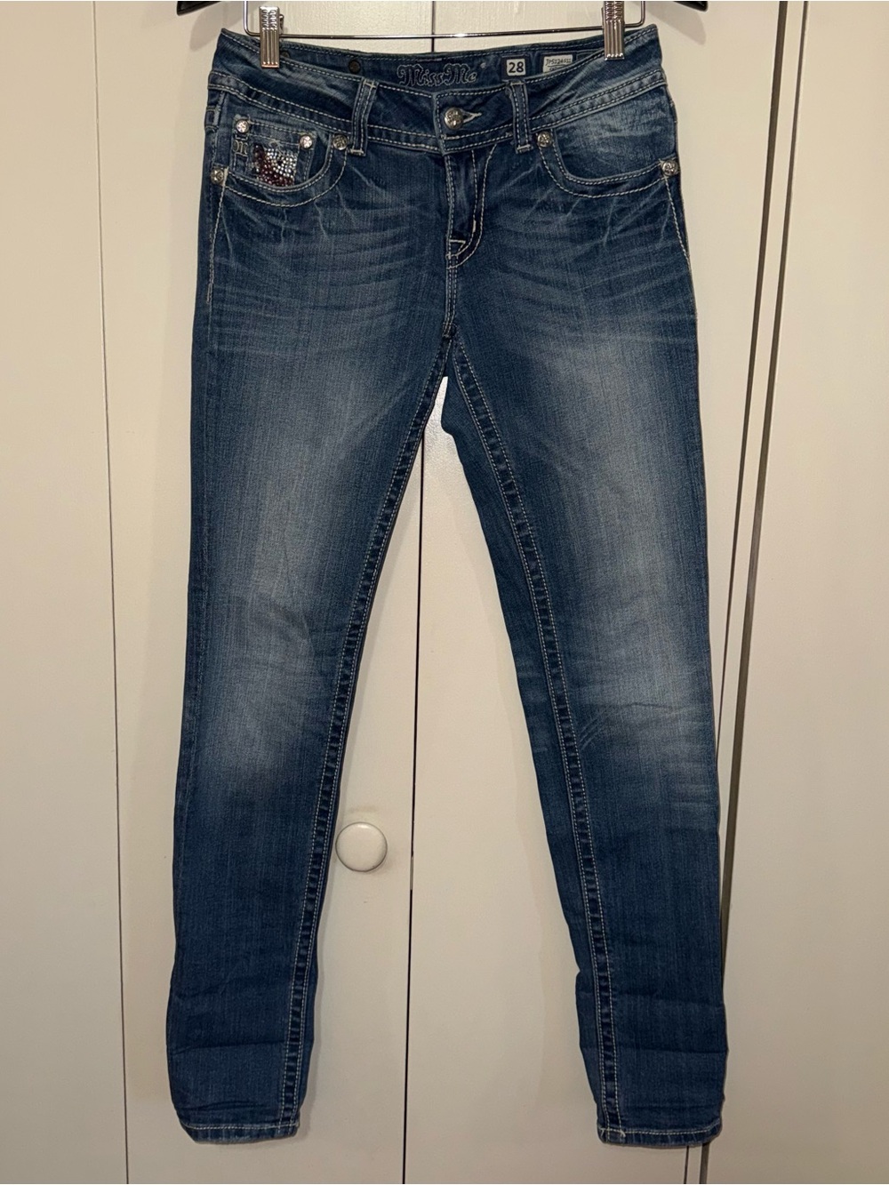 Miss Me Skinny Jeans in Faded Blue Denim